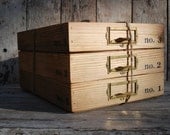 Stacking Boxes: Reclaimed Sinker Pine, antique brass organizer.