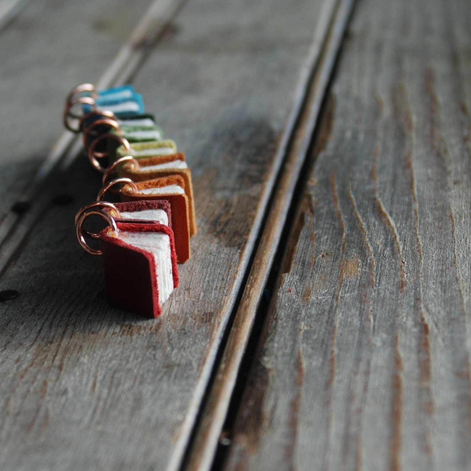 Book Necklace: Teeny tiny scrap leather