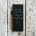 Chalkboard Tablet and Stand: Reclaimed wood and leather.