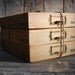 Stacking Boxes: Reclaimed Sinker Pine, antique brass organizer.