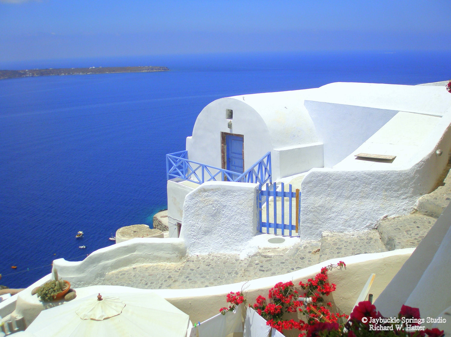 White Stucco, Oia, Santorini, Greece - High Quality Original Digital Photograph, Perfect for Framing