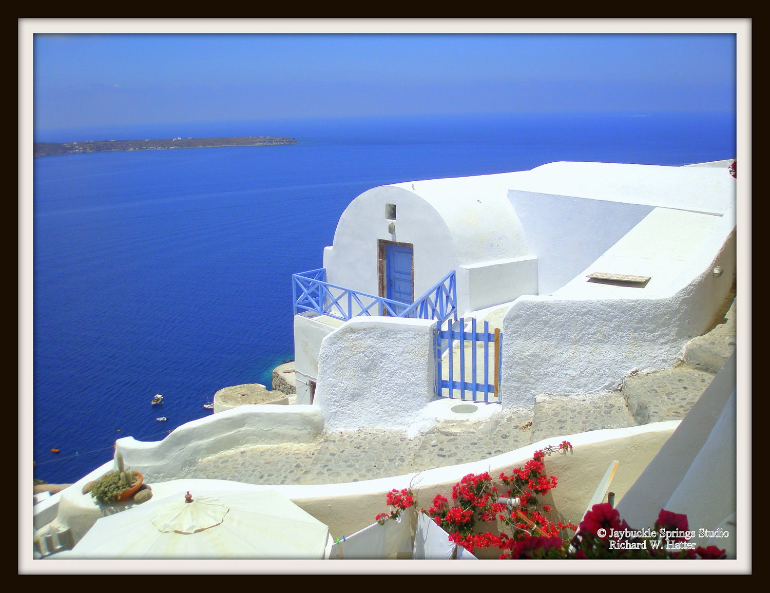 White Stucco, Oia, Santorini, Greece - High Quality Original Digital Photograph, Perfect for Framing