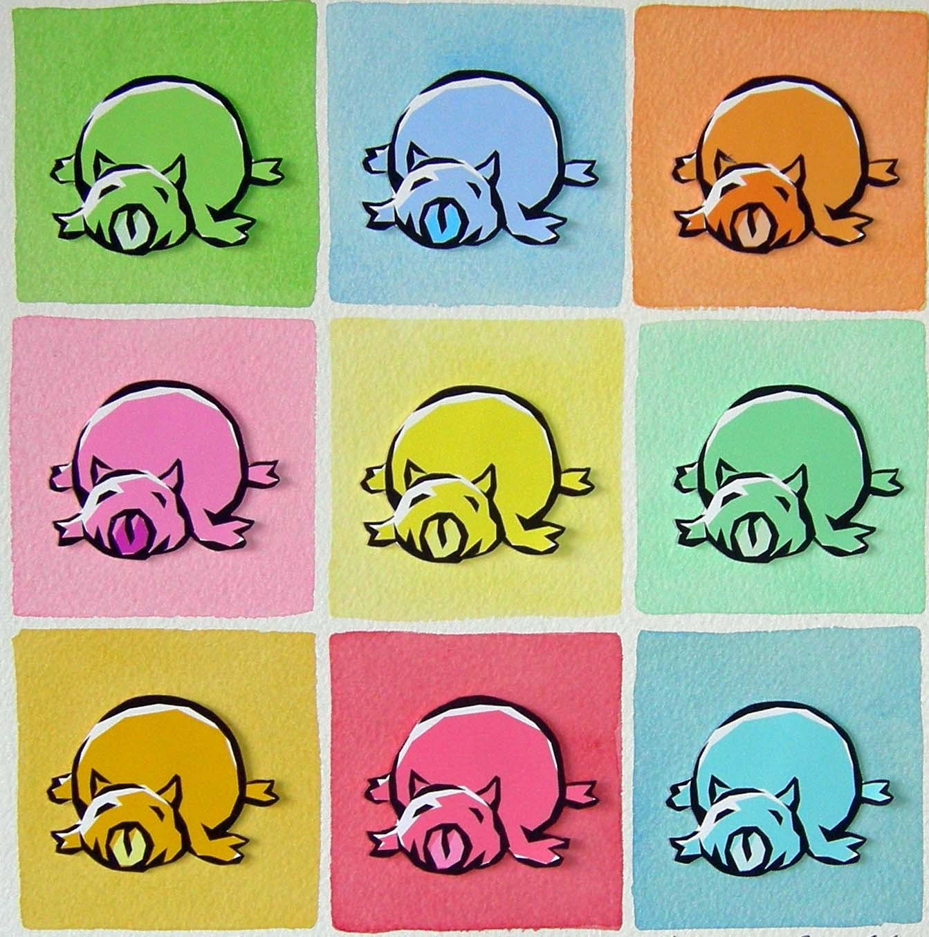 Nine Little Piggies - Original 3D Collage