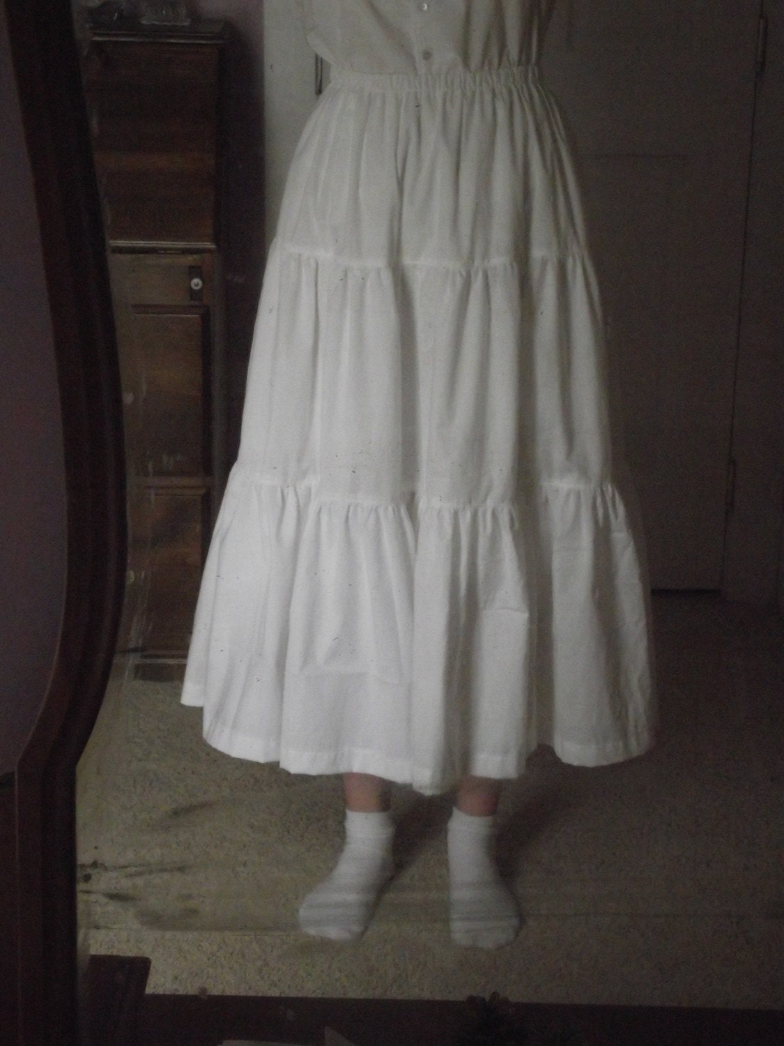Long White Muslin Petticoat - Made to Order