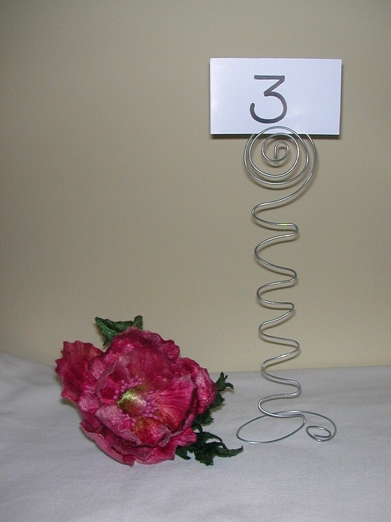 10 Large Silver Wire Table Number Holders by Clareensquirkycorner