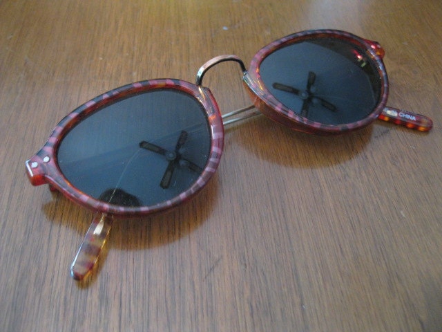 Vintage 1980's Red Tortoise Shell Sunglasses