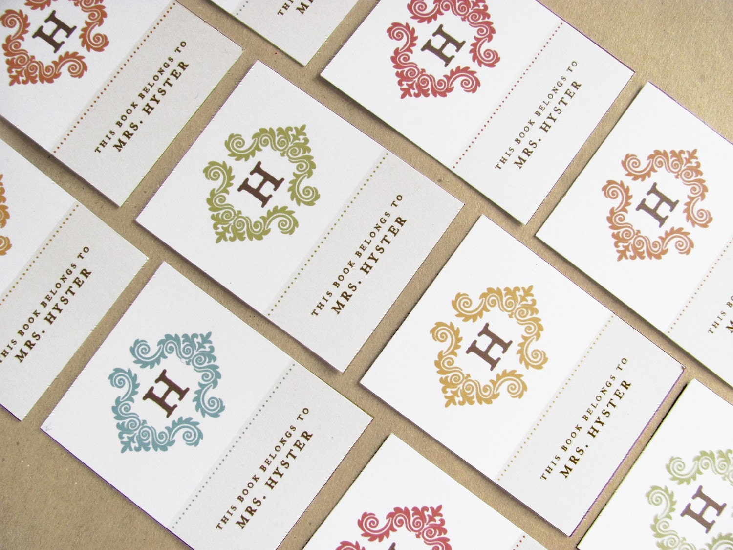 Modern Personalized Bookplates - Monogram and Name
