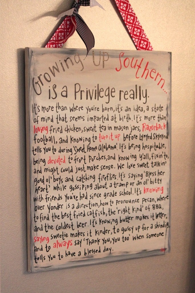 Razorback Growing Up Southern sign