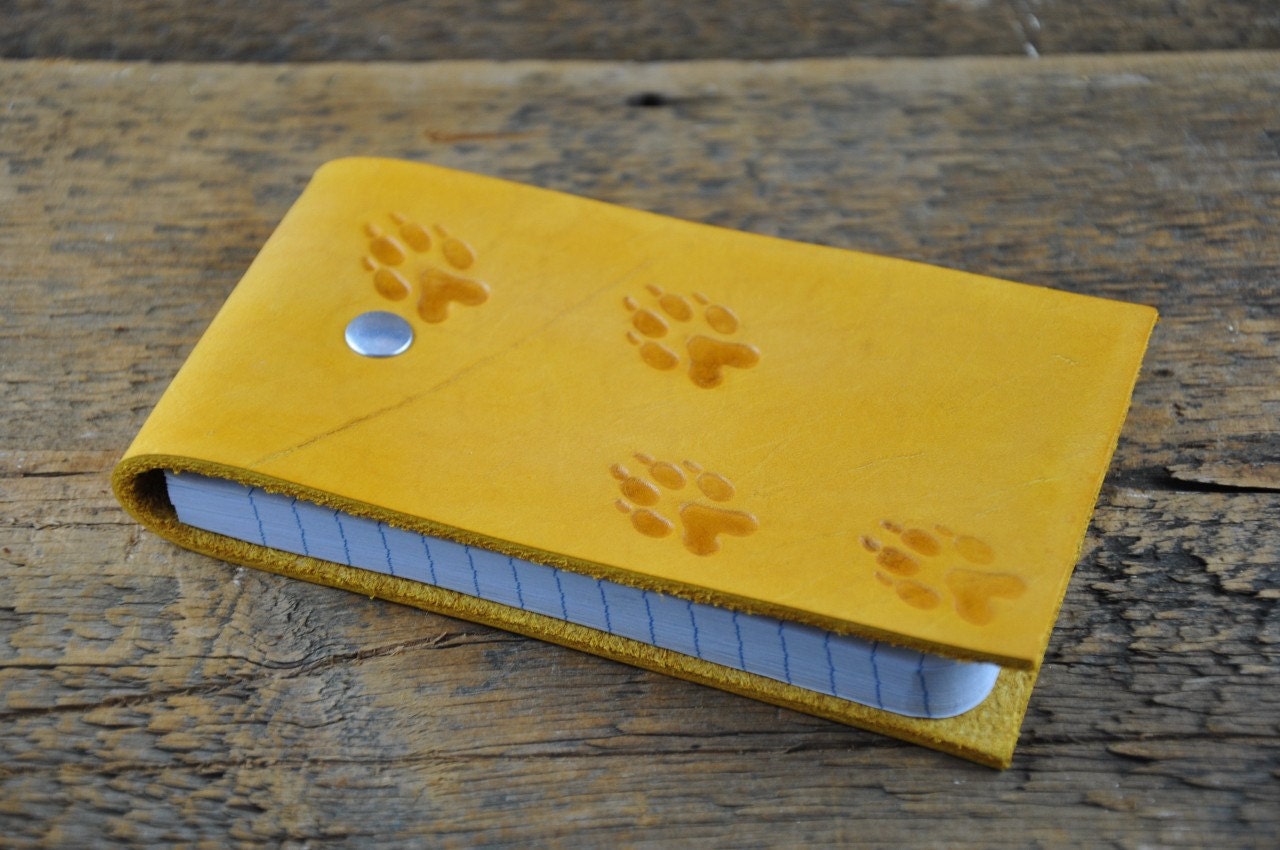 Wolf Tracks Leather Bound Notepad SALE