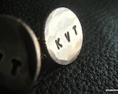 NYF Bronze Cuff  Links Cufflinks  Monogrammed with Three Small lnitials and Hammered Finish