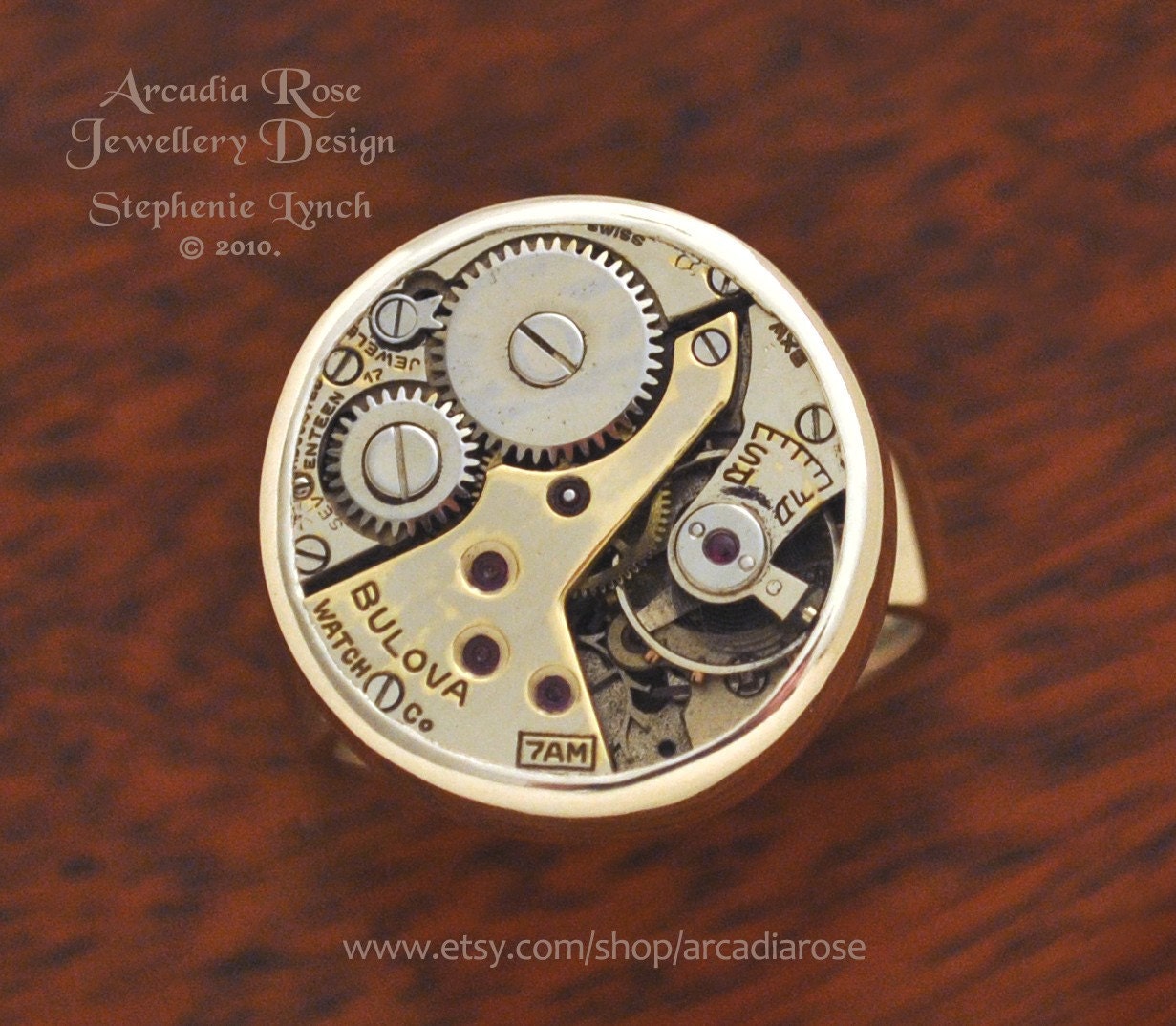 Steampunk Ring - On Sale Now. Sterling Silver Ring, Fine Silver Setting by Stephenie Lynch.