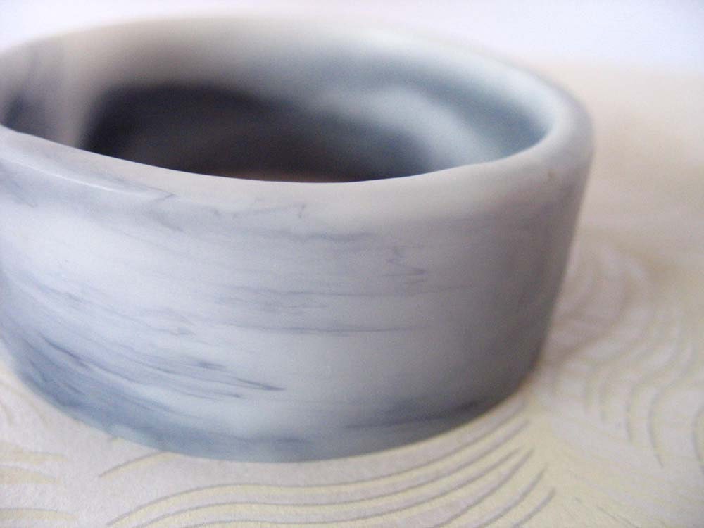Grey Resin Bangle Bracelet Jewelry , White Grey Gray Broad Wide Marble Resin Bangle Petite Hands Australia speckled swirled layered jade - TopazTurtle