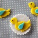 12 EDIBLE FONDANT SUGAR BIRDIE CAKE TOPPERS YOUR CHOICE OF COLOURS