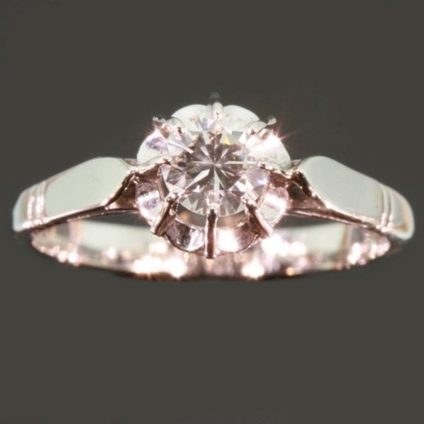 Vintage solitaire diamond engagement ring