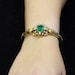 Victorian gold diamond bangle with magnificent emerald in box by bapst & falize (ca.1870)