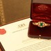 Victorian gold diamond bangle with magnificent emerald in box by bapst & falize (ca.1870)