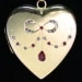 Heart shaped locket ruby diamonds made in France Antique Jewelry