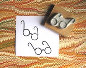 Tiny Eyeglasses - Hand Carved Stamp