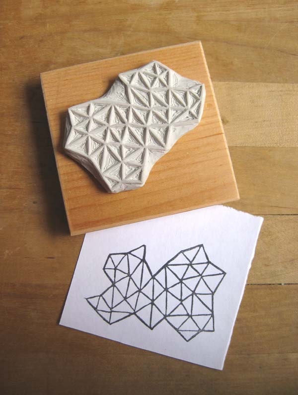 Crystal Configuration 01 - Hand Carved Stamp