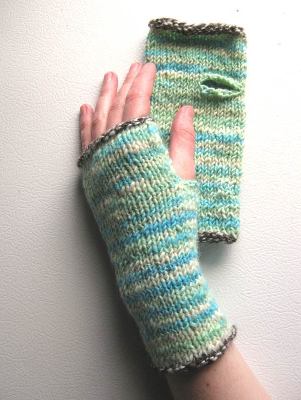 SALE Ocean Stripe Wrist Warmers