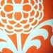 Decorative Pillow Accent Pillows Throw Pillow Cushion Covers Orange Cream Fun Floret Mod Large Floral BOTH SIDES - Pair of Two 16 x 16