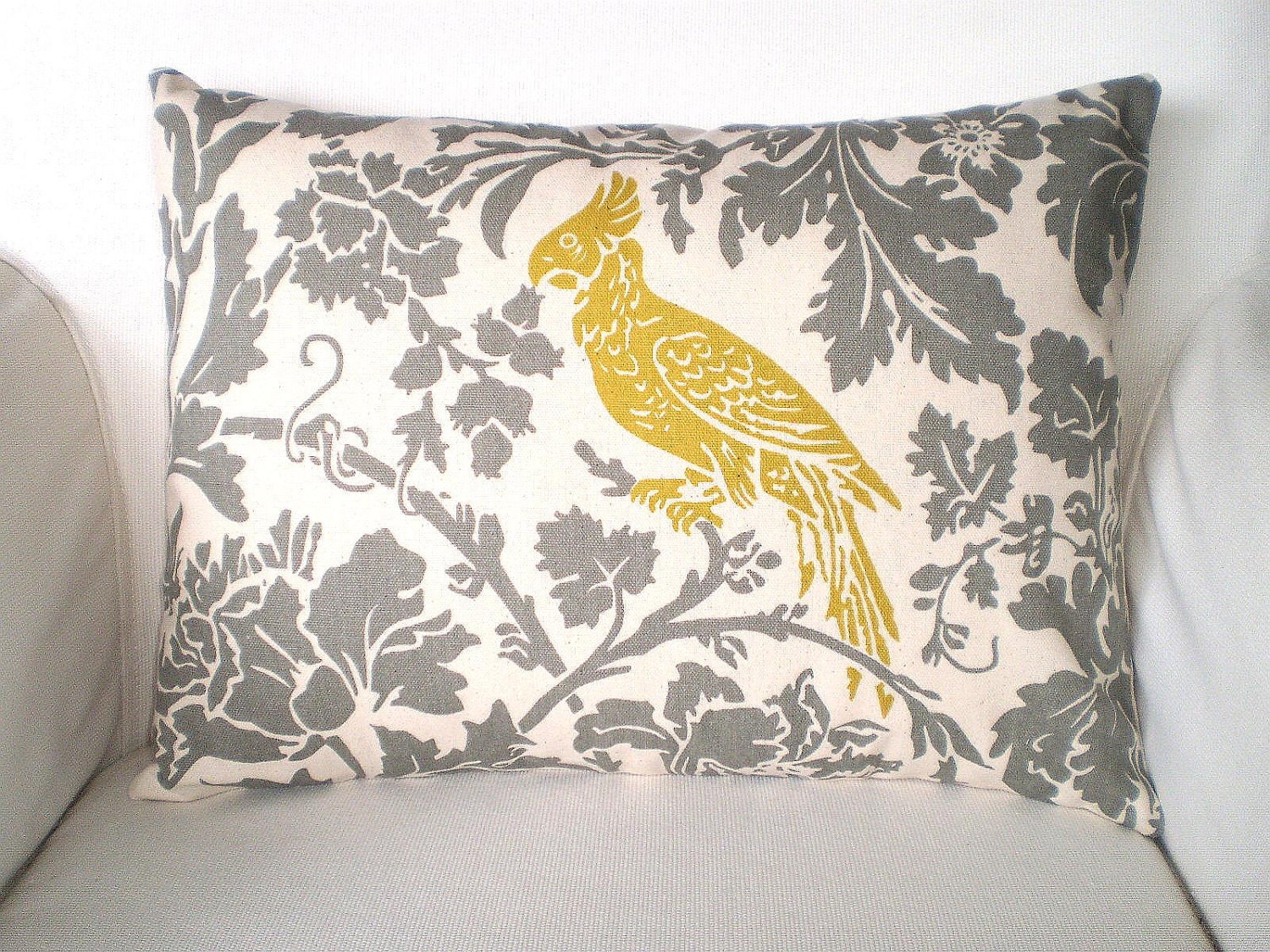Pillow Decorative Pillows Accent Pillows Throw Pillow Cushion Cover Gray Citrine Cream BOTH SIDES - One 12 x 16
