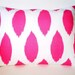 Pillows Decorative Pillows Throw Pillow Lumbar Pillow Cushion Covers Pink White Ikat Chipper BOTH SIDES- One 12 x 16