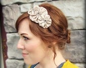 Adult Headband -  Metallic Bronze Rosette Trio for Women and Girls
