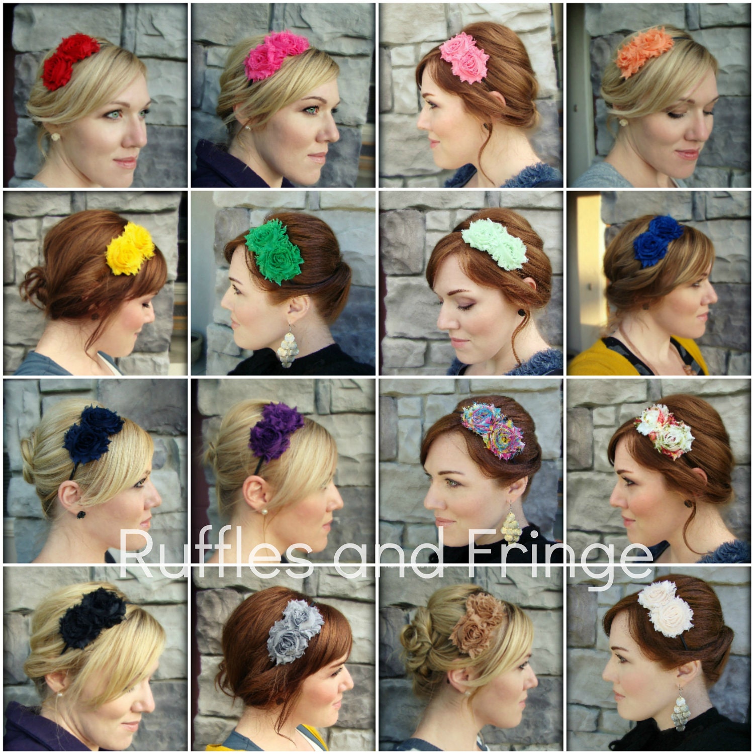 Adult Headband in Butterscotch, Shabby Chic Flower for Girls and Women