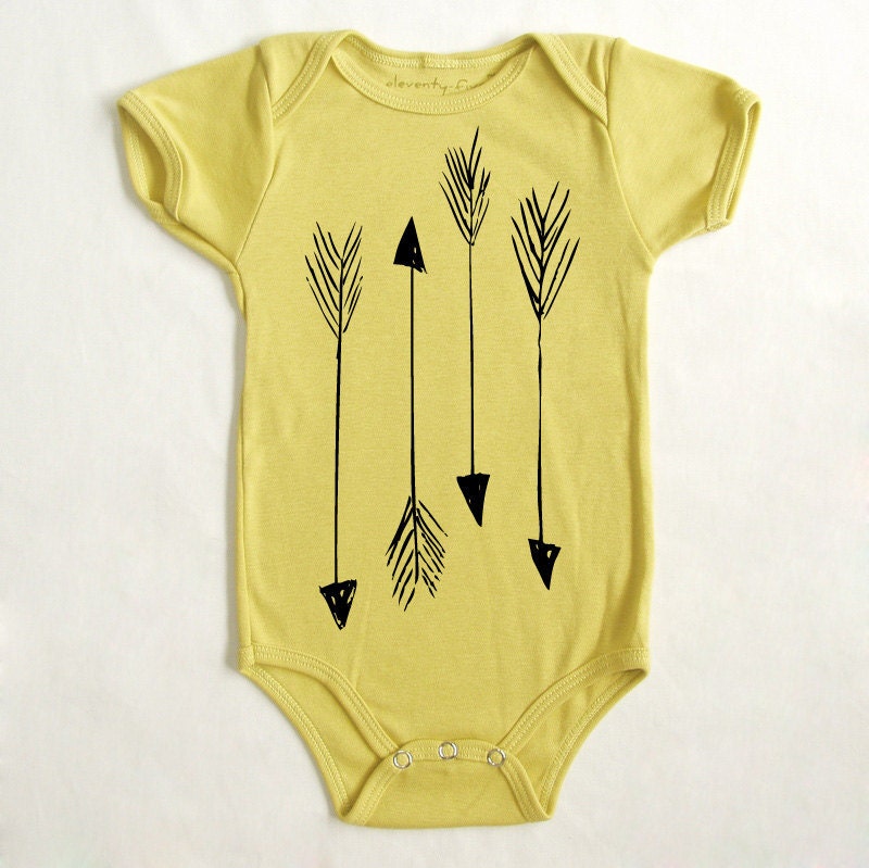 Arrows Printed Organic Baby Onesie 3-6m, 6-12m, 12-18m