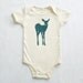 Be a Deer Organic Printed Bodysuit in Natural 3-6m, 6-12m, 12-18m