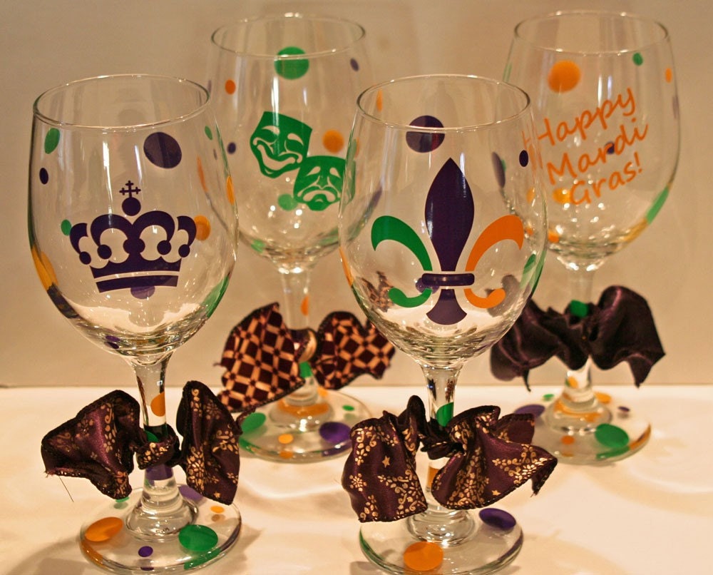 mardi gras tumblers set of 6