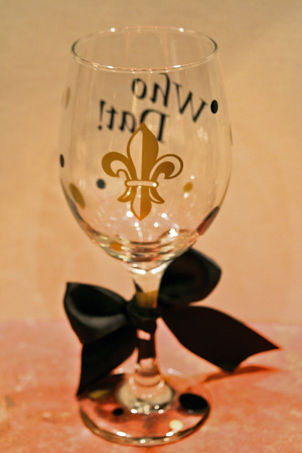 Who Dat Wine Glass