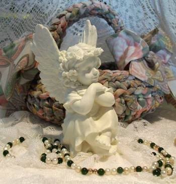 White Beeswax Angel Cherub Candle