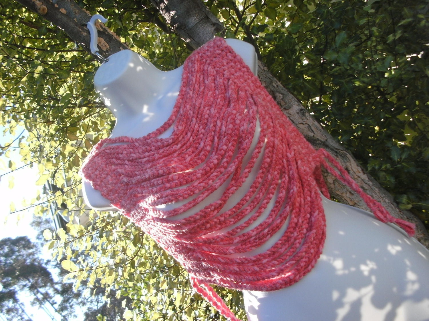Strawberry and cream Chain Stitch Bolero Layering Vest