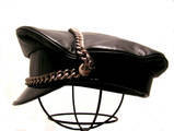 Vintage Men's Black Leather "Wild Ones" Motorcycle Biker Cap size 7 1/4