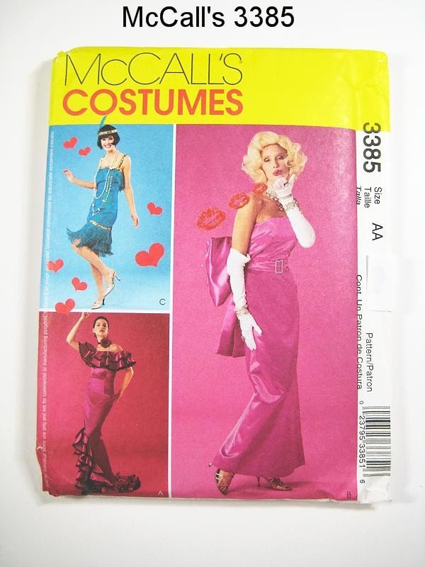 Costume Pattern McCall's 3385 - Misses' Marilyn Monroe, Flapper and Flamenco Costumes - Sz 14/16/18/20