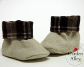 Wool Baby Boots - Newborn to 12 months - linen and wool - baby shoes