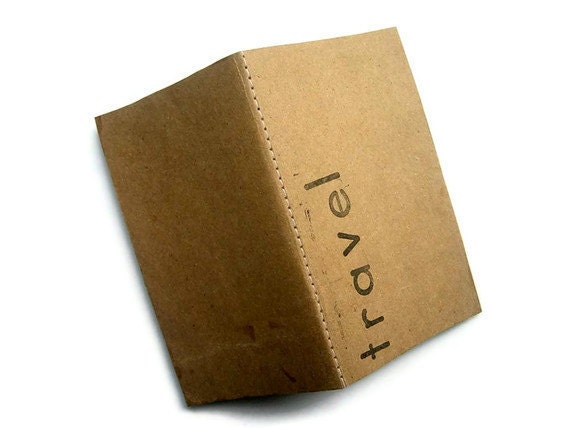 SALE- Travel Journal no.2- Maine- Mini Notebook- Repurposed Brown Paper Bag Cover