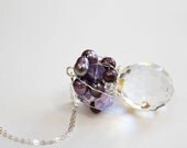 Crystal and Pearl Wrapped Pendant