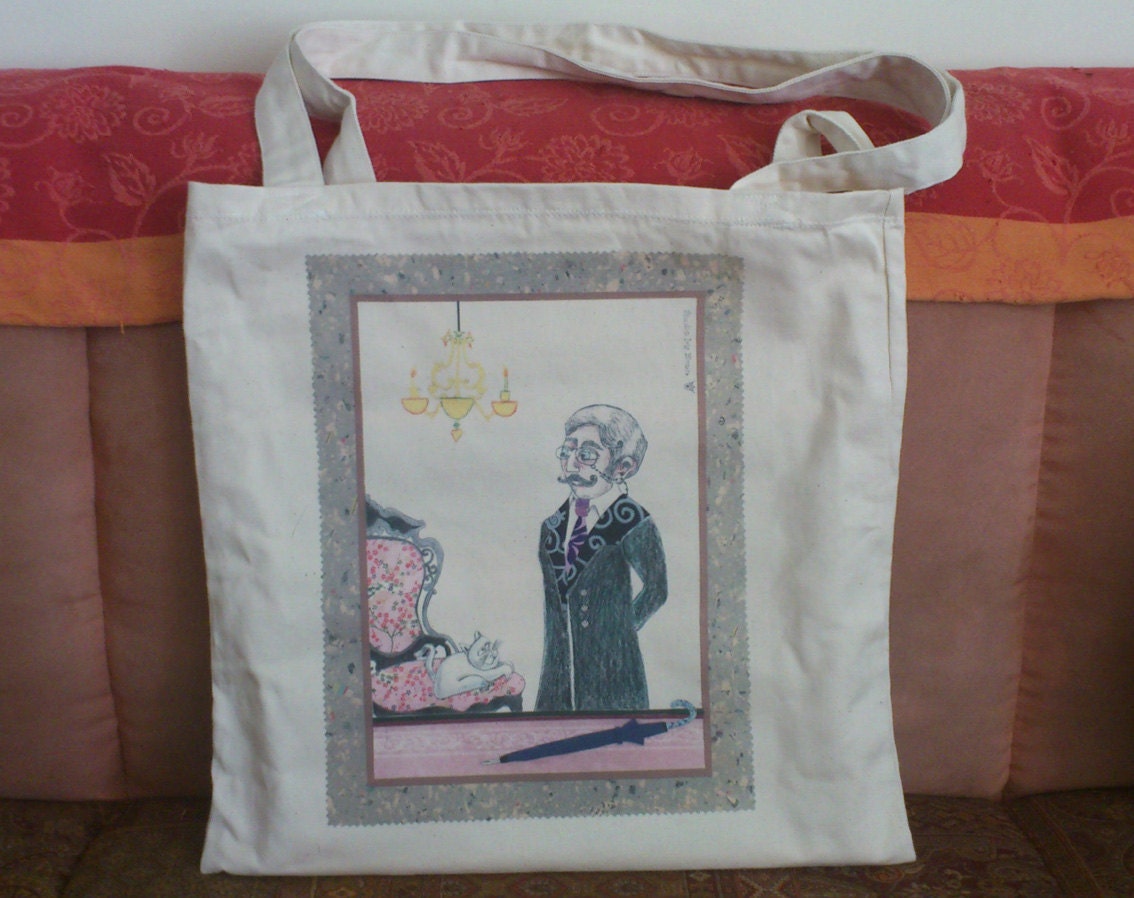 Man-and-Cat - Family - Collage Tote Bag