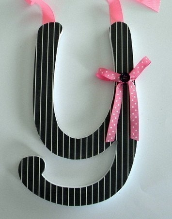 5 Wooden Letters  - nine inch Curvy Font Letters -Any Color Scheme in This Shop - SET OF FIVE