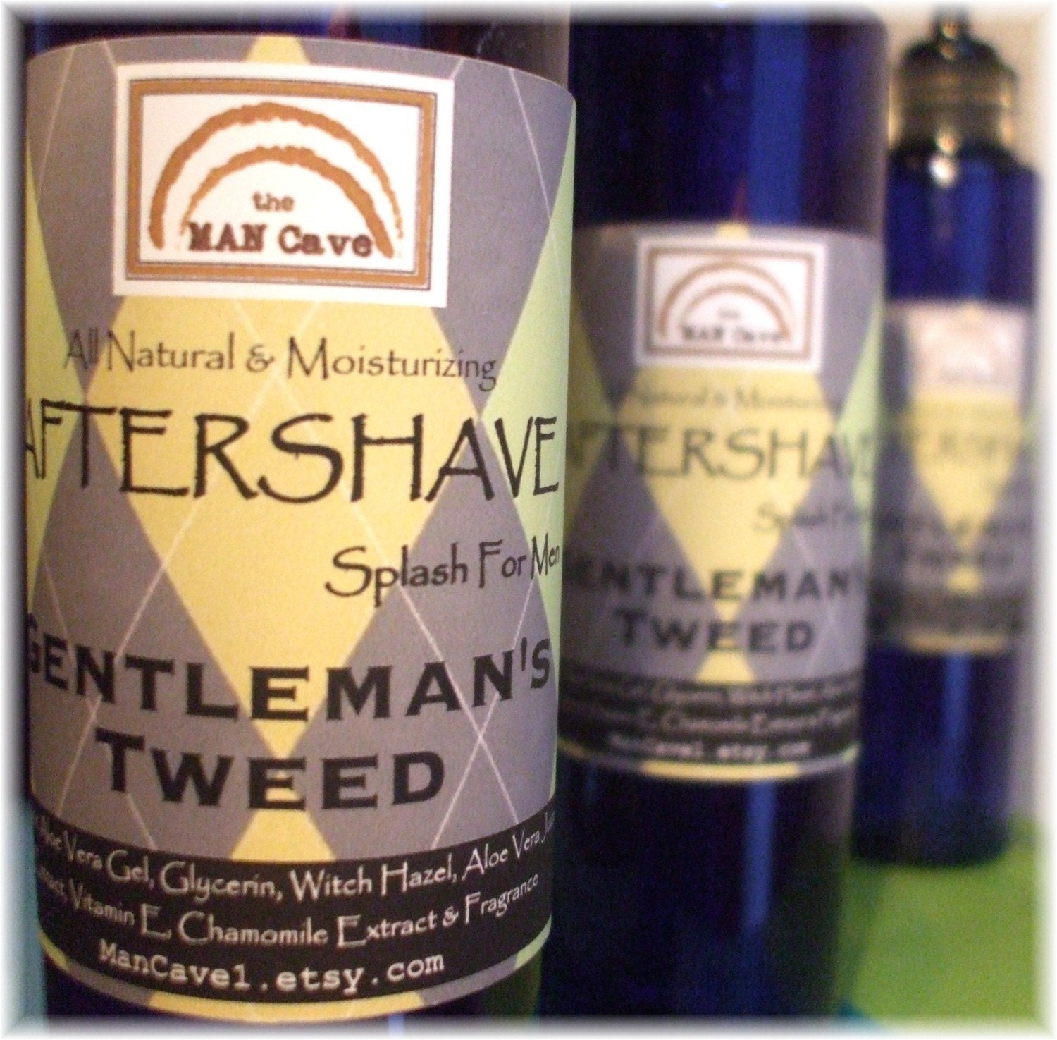 AFTERSHAVE - GENTLEMANS TWEED - All Natural Face Conditioner with Aloe, Green Tea and Chamomile by Man Cave Soapworks