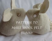 Pattern to make Recycled Wool Felt Bunny PDF pattern Easy to Moderate