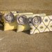 Yellow and Gray Custom Made Bridesmaids Wristlets ... Set of 4 w/detachable flowers