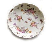 Butterflies and Flowers Lefton Bowl Hand Painted