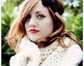 Mini Bow Headband in Black Cotton