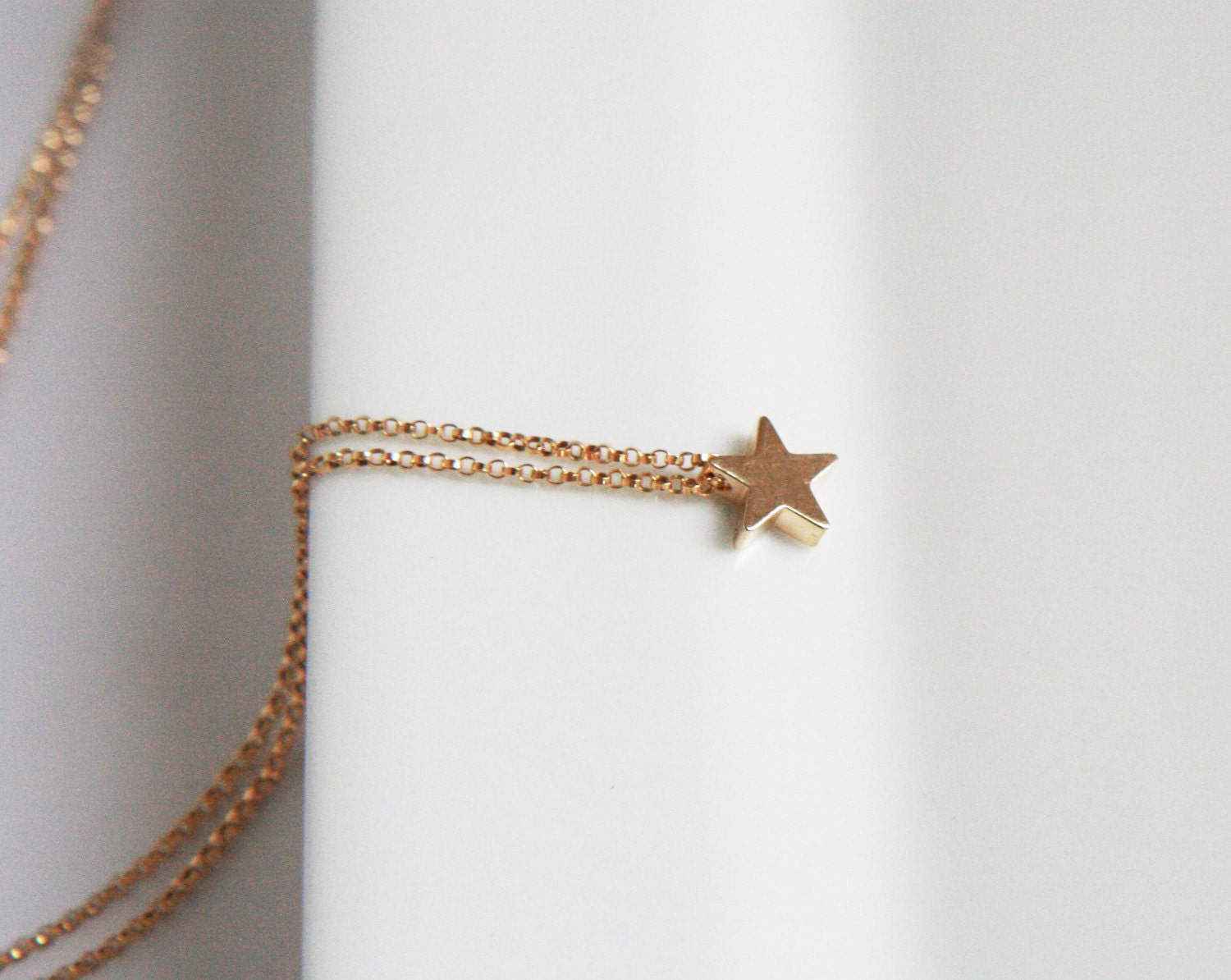 Gold Star Necklace - Tiny Gold Star, Gold Fill Chain, Wish Upon A Star Necklace, Gold Necklace, Cute Dainty Delicate Gold Necklace, Summer