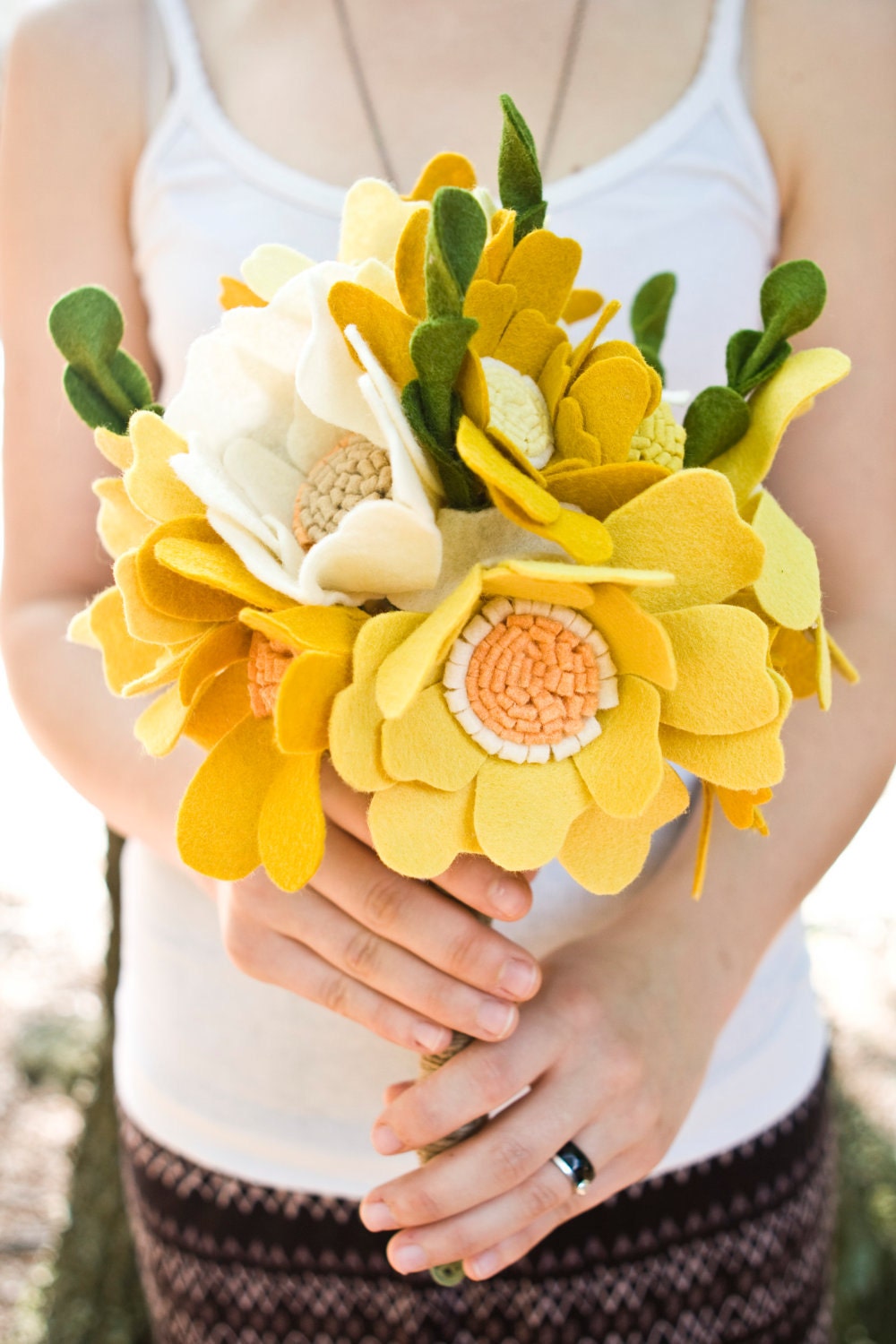 Custom Wedding Wildflower Felt Bouquet - Alternative Wedding Flowers -