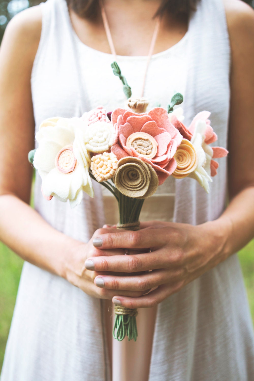 Custom, Made to order, Wildflower Felt Wedding Bouquet